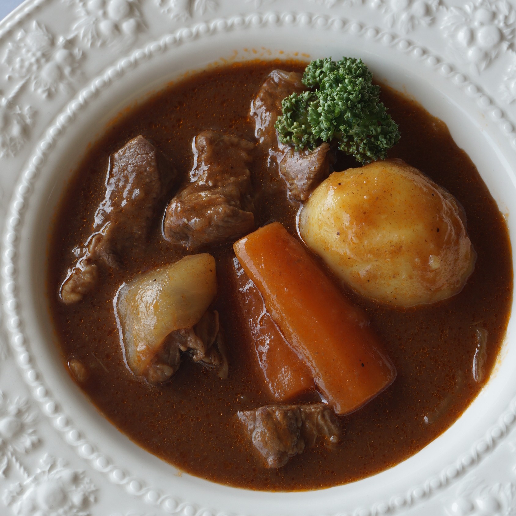 Beef stew made in a pressure cooker