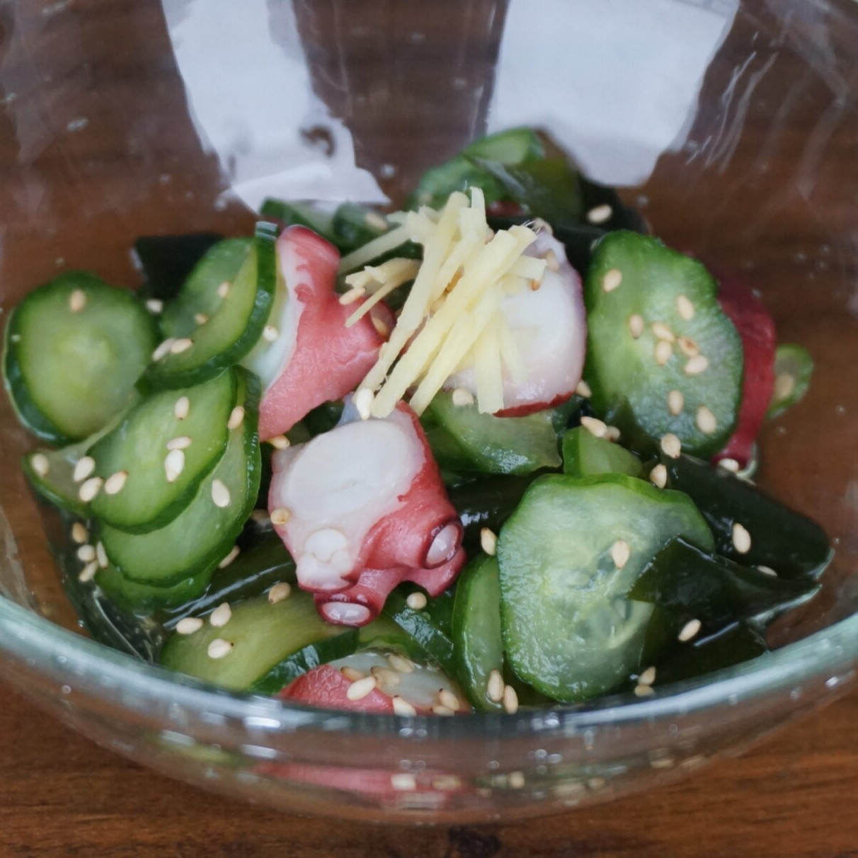 Kyuri Tako Sunomono (Cucumber and Octopus in Vinegar)
