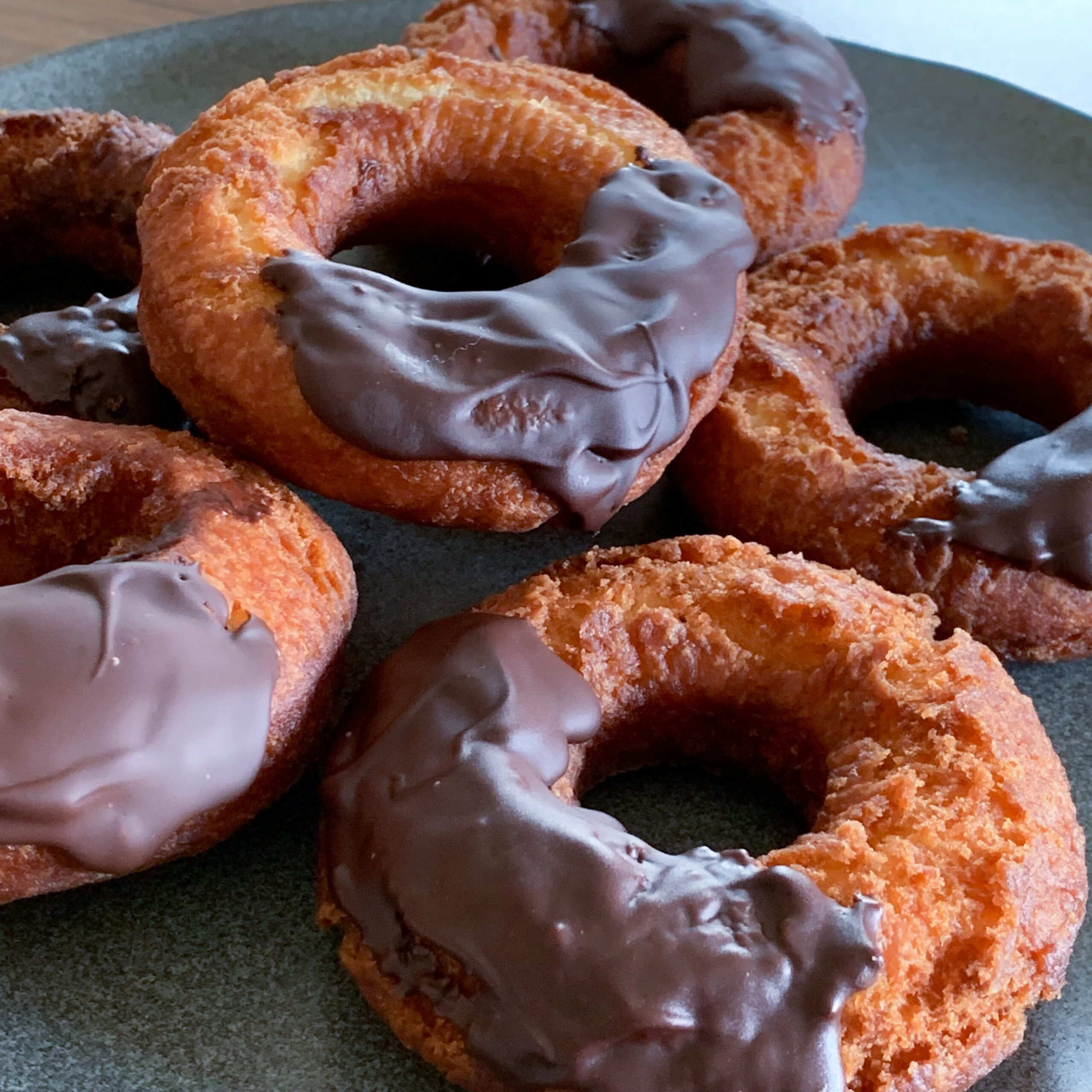 This is a donut recipe made using pancake mix.