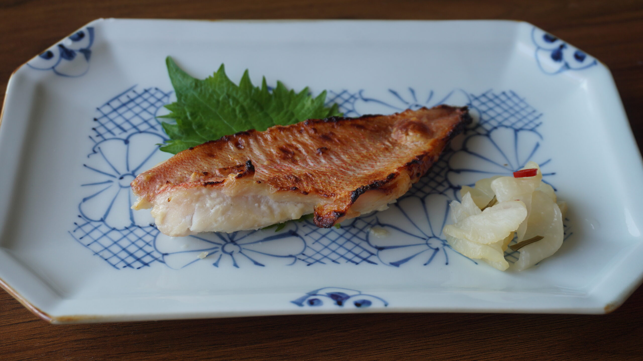 Akauo Kasuzukeyaki (Grilled red fish marinated in sake lees)