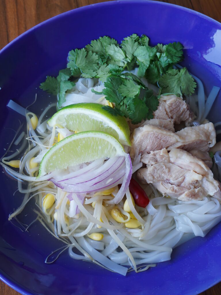Easy chicken pho recipe with an attractive coriander flavor