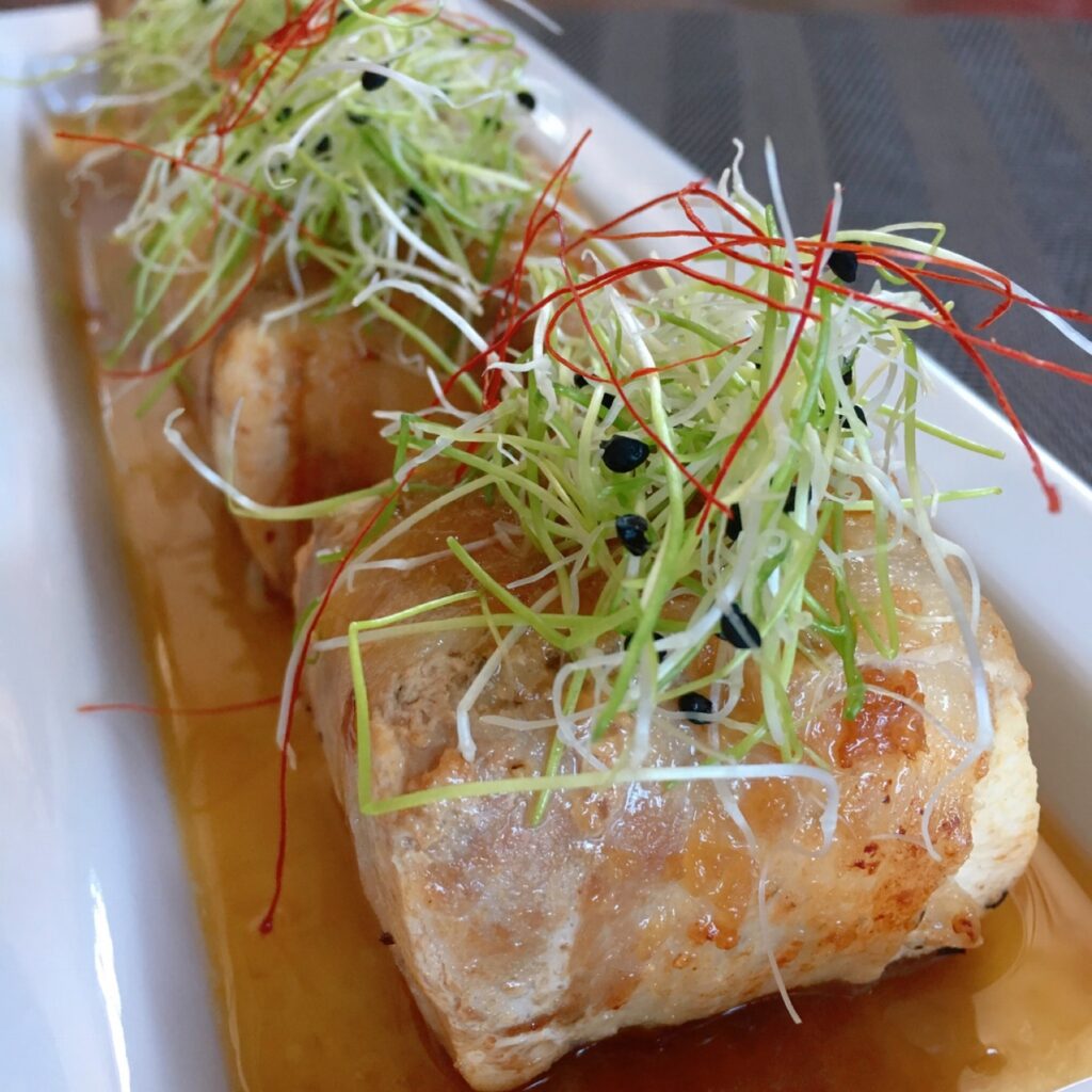 Agedashi Tofu Wrapped In Pork Belly