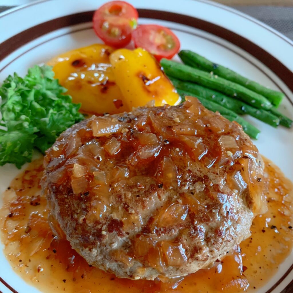 Tofu Hamburger Steak With Pepper Sauce