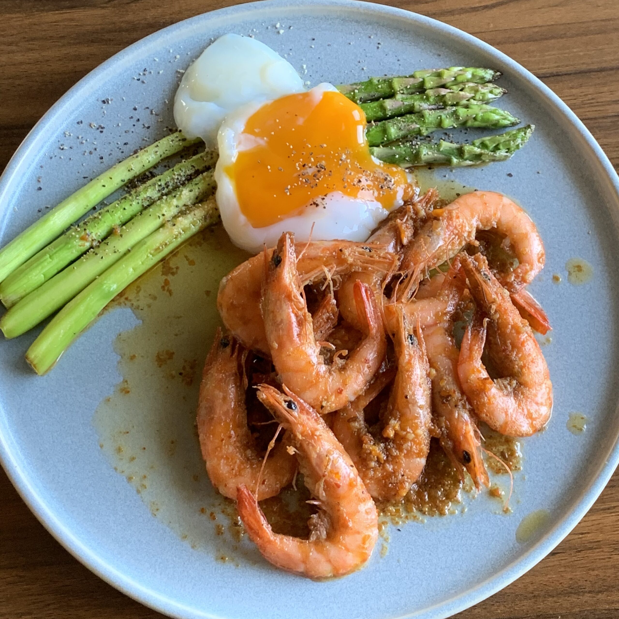 A fragrant dish of  grilled shrimp marinated in garlic and Cajun spices.