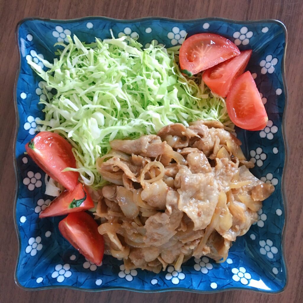 Shogayaki is a Japanese home-cooked dish made by seasoning pork with ginger, soy sauce, and mirin.