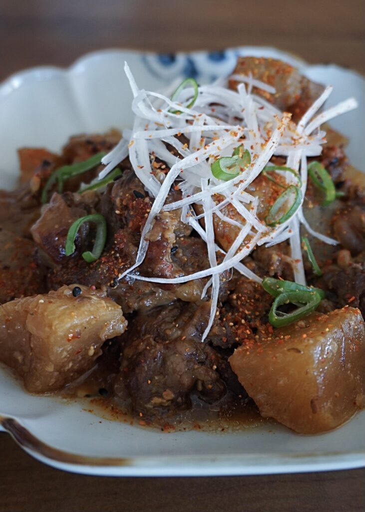 Gysuji Doteni (Beef tendon and Konjac Miso Stew)