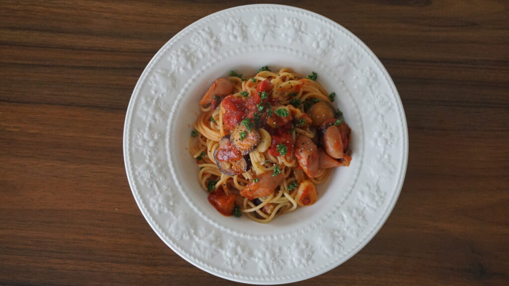 eggplants and sausage pomodoro