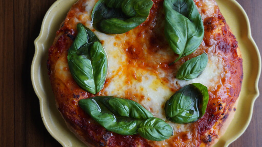 Pizza Margherita Made With Home Bakery