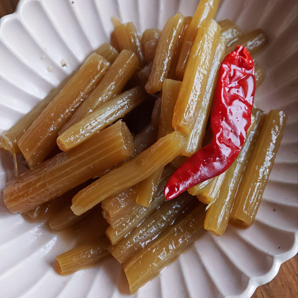 Fuki Kinpira (Stir fried Japanese butterbur in soy sauce)