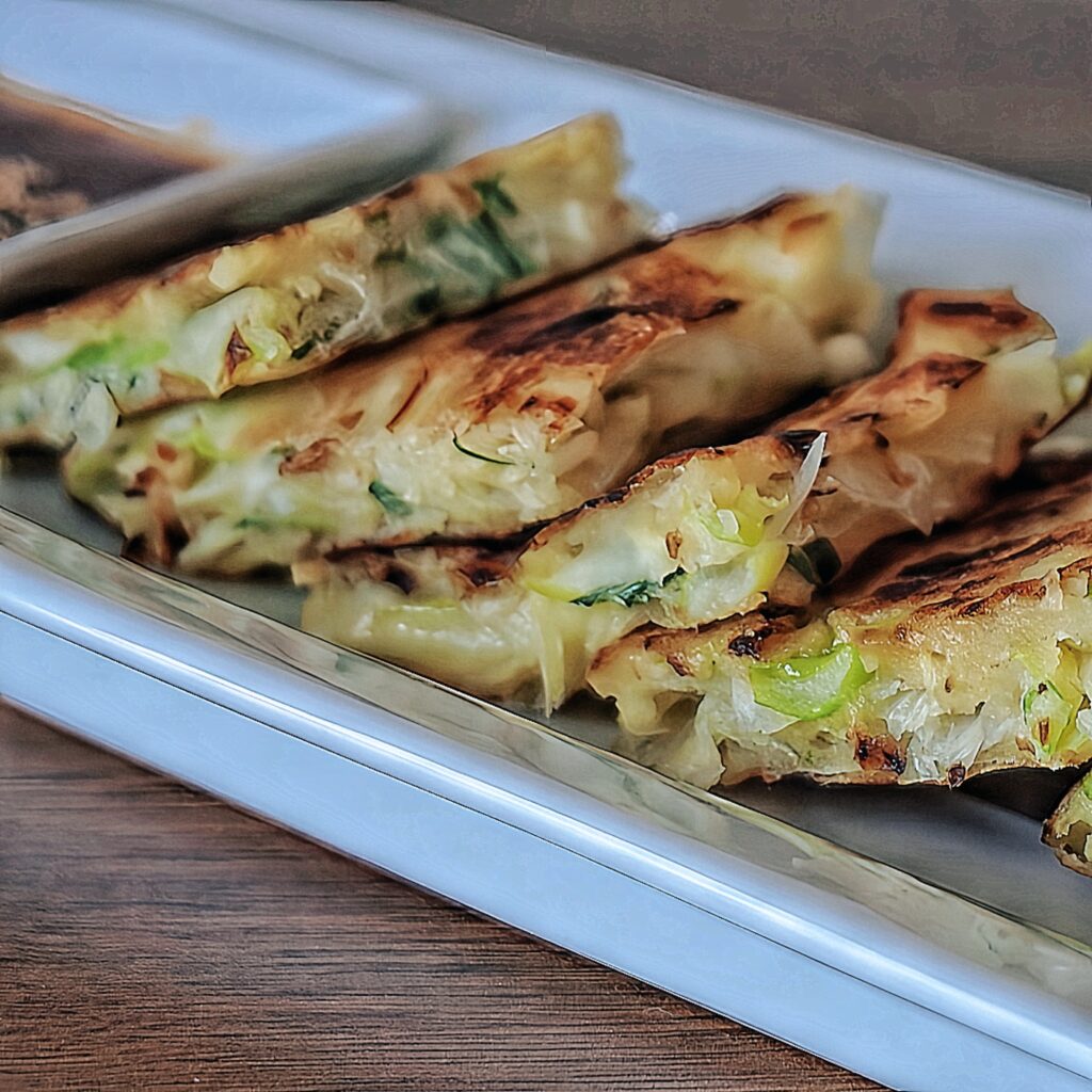 White leek Korean pancakes (Chijimi)