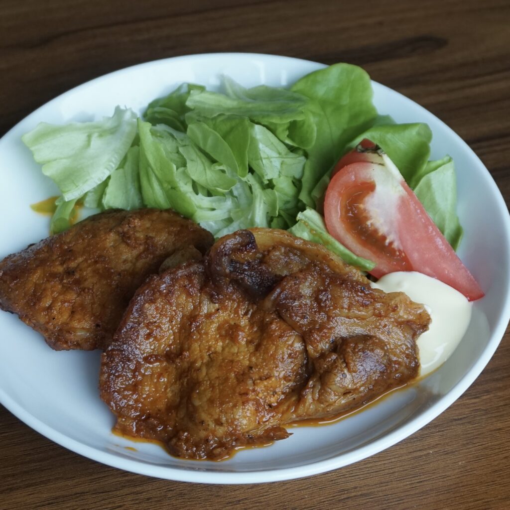 Pork Steak Marinated In Curry Mayonnaise