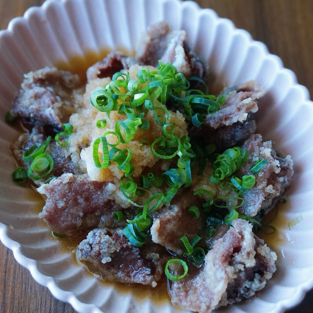 Gizzard With Grated Radish Ponzu Sauce (Sunagimo oroshi ponzu)