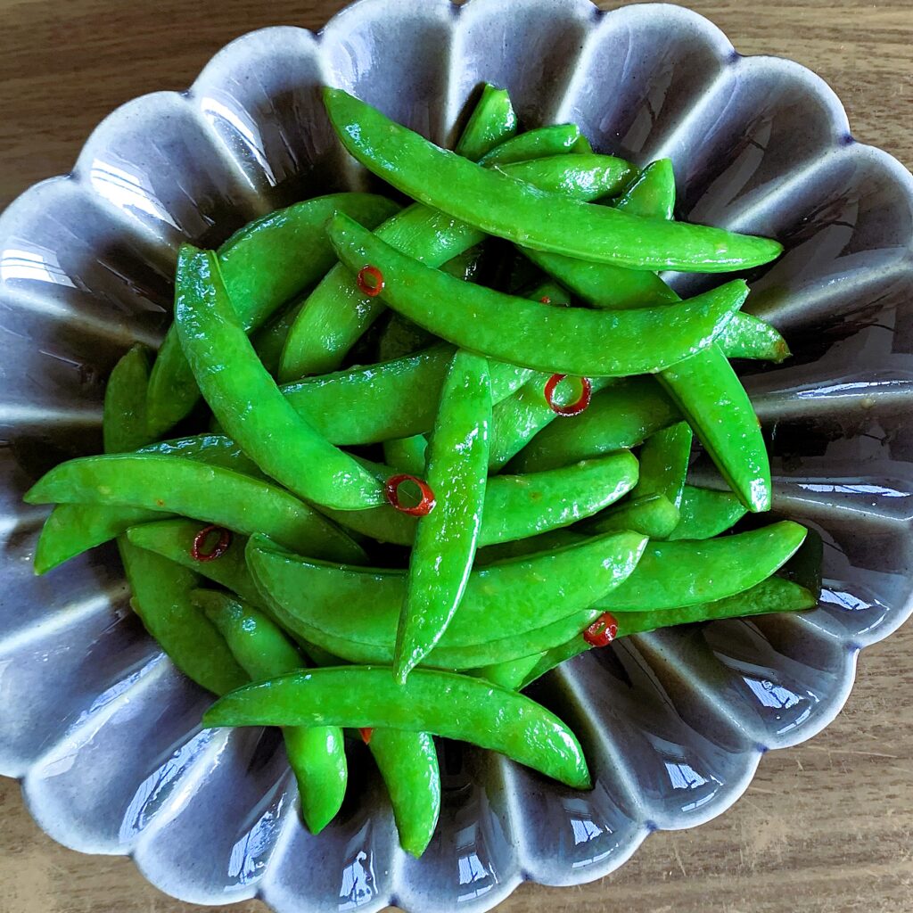 スナップエンドウの創味シャンタン炒め