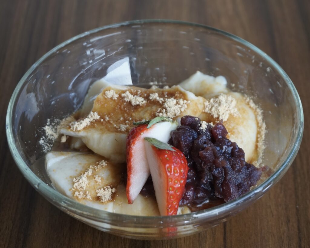 豆乳黒蜜きな粉プリン
