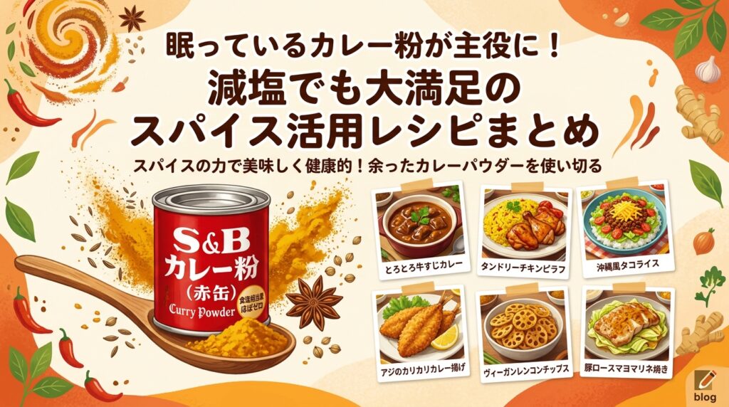 眠っているカレー粉が主役に！減塩でも大満足のスパイス活用レシピまとめ